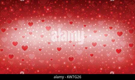 Valentine Hintergrund mit roten und weißen Herzen, Illustration Vector EPS 10. Stock Vektor