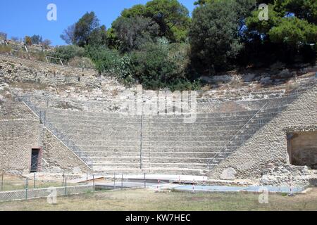 Die archäologischen Ruinen der römischen Theater in der Villa Pollio an Pausyllipon, Neapel, Italien Stockfoto