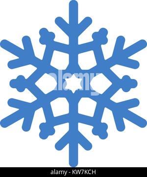 Blue vector Schneeflocke. Einfaches elegantes Design mit abgerundeten Ecke. Stock Vektor