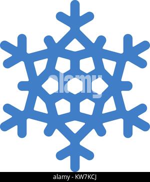 Blue vector Schneeflocke. Einfaches elegantes Design mit abgerundeten Ecke. Stock Vektor