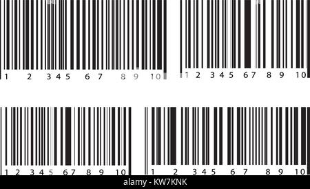 Satz von 4 Bar Code Labels. Vector Illustration. Stock Vektor