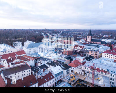 Luftaufnahme des historischen Hauptgebäude der Universität Tartu. Tartu, Estland. Stockfoto