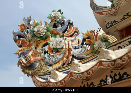 Detail der Dach der Tempel Wat Bowonniwet, Bangkok, Thailand Stockfoto