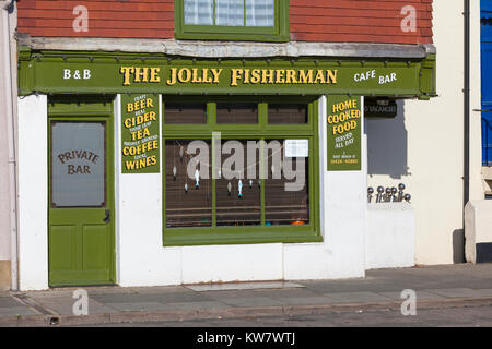 Das Jolly Fisherman, Cafe Bar, Hastings, East Sussex Stockfoto