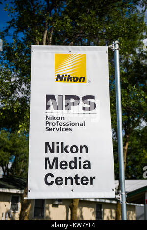 Oshkosh, WI - 24. Juli 2017: Nikon NPS Zeichen, dass für Nikon Professional Services bietet Gang und Reparaturen an Nikon-Profis steht. Stockfoto