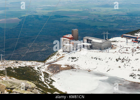 Seilbahn von Tatranska Lomnica, Skalnate Pleso in der hohen Tatra, Slowakei Stockfoto