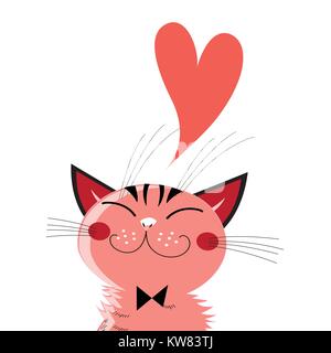 Grafiken in liebe Katze Stock Vektor