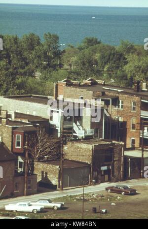 Schwarz Eigenheime in Groveland Park im Süden von Chicago, Chicago, Illinois, Mai, 1973. Bild mit freundlicher Genehmigung von John White/US National Archives. Mit freundlicher Genehmigung der nationalen Archive. Stockfoto