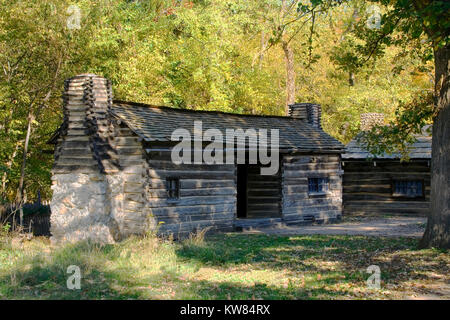 Blockhaus am lincolns neue Salem State Historic Site, Illinois Stockfoto