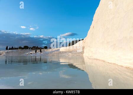 Pamukkale ( Baumwollschloss) Travertine in Denizli Türkei. Stockfoto