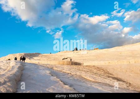 Pamukkale ( Baumwollschloss) Travertine in Denizli Türkei. Stockfoto