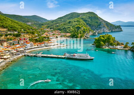 Stadtbild von Parga, Griechenland Stockfoto