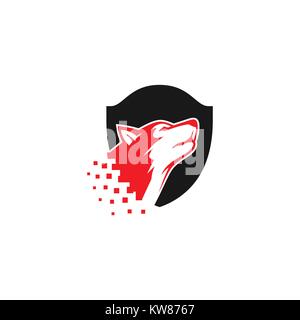 Hund Kopf schild Vektor logo Stock Vektor