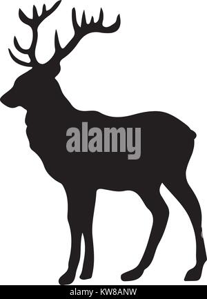 Hirsch Silhouette, Vektor, Abbildung Stock Vektor