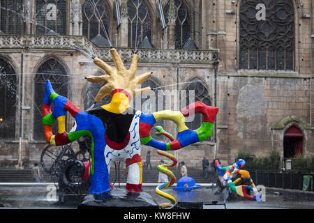 Frankreich, Paris (75), Niki de Saint Phalle und Jean Tinguely Skulpturen, Igor Strawinsky Stockfoto