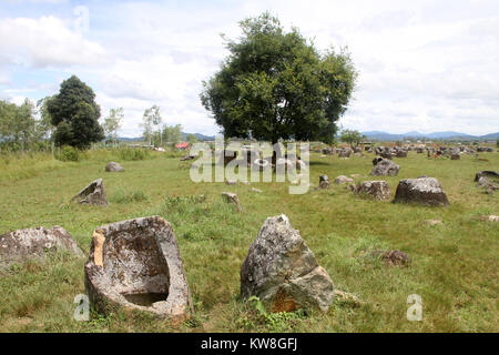 Auf der Ebene der Tonkrüge in der Provinz Xieng Khouang, Laos Stockfoto