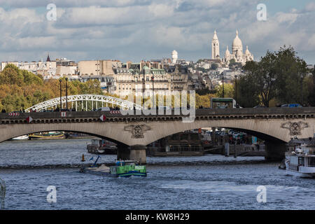 Pont d'Iena, Fluss Seine, Sacré Cueor, Montartre, Paris, Frankreich Stockfoto