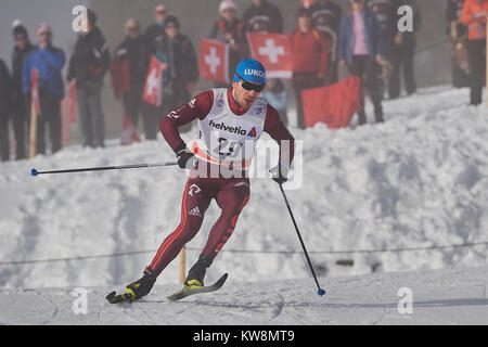 Lenzerheide, Schweiz, 31. Dezember 2017. CHERVOTKIN Alexey (RUS) während der Mens 15 km klassisch Konkurrenz an den FIS Langlauf Weltcup Tour de Ski 2017 in Lenzerheide. © Rolf Simeon/Verkünden/Alamy leben Nachrichten Stockfoto