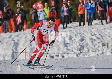 Lenzerheide, Schweiz, 31. Dezember 2017. HARVEY Alex (CAN) während der Mens 15 km klassisch Konkurrenz an den FIS Langlauf Weltcup Tour de Ski 2017 in Lenzerheide. Foto: Cronos/Rolf Simeon Stockfoto