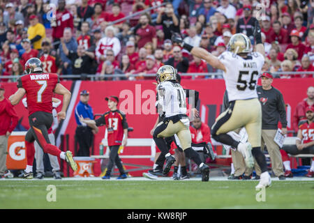 Tampa, Florida. 31 Dez, 2017. bei Raymond James Stadion am Sonntag, den 31. Dezember 2017 in der Kredit: Travis Pendergrass/ZUMA Draht/Alamy leben Nachrichten Stockfoto