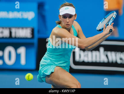 ELISE MERTENS (BEL) spielen an der Hopman Cup 2018 in der Arena von Perth - Perth, Australien. Stockfoto