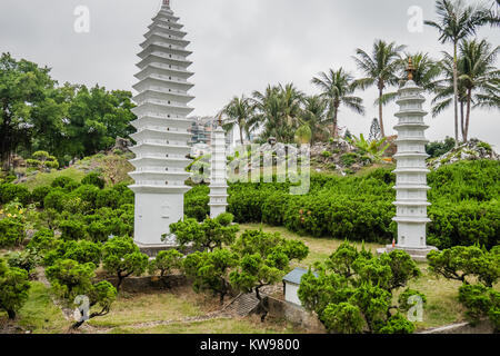 Chinesische Wahrzeichen miniatur version drei alten Pagoden Stockfoto