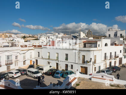 Tarifa Spanien. Blick über Tarifa, weißes Dorf, Cadiz, Andalusien, Südspanien, Stockfoto