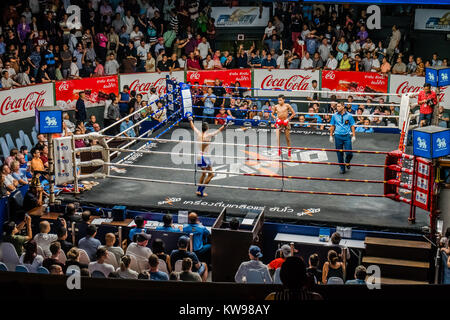 Rajadamnern Stadion ist eine Muay Thai Boxing Stadium in Bangkok, Thailand Stockfoto
