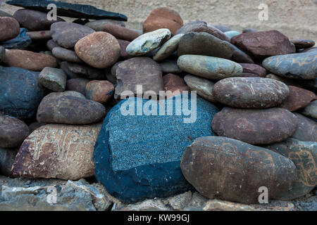 Tabo Kloster und Relikte aus der road trip von Spiti Valley, Himachal Pradesh, Indien. Stockfoto