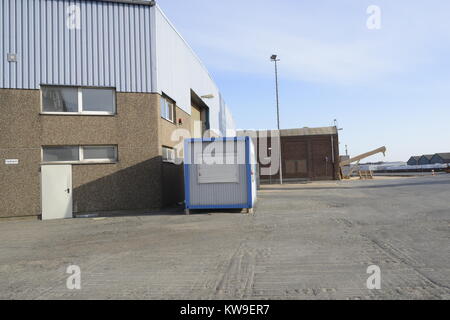 Hafen Lager in Bremen im Sonnenlicht. Stockfoto