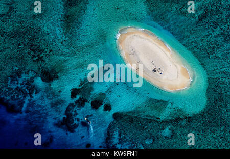 Luftaufnahme von Nukuimana Riff in der Mamanuca Gruppe Fidschi Stockfoto
