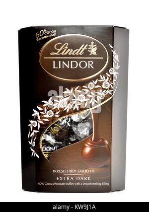 Lindt Lindor extra dunkle Schokolade Stockfoto