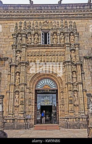 Parador de los Reyes Catolicos, 1 Praza do Obradoiro, Santiago de Compostela, Galicien, Spanien Stockfoto