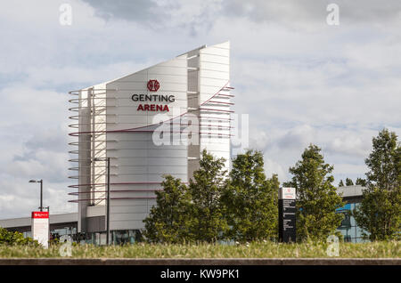 Teil der modernen Architektur der Genting Arena, ein Teil der NEC-Komplex in Marston Green, Birmingham, England, UK. Stockfoto