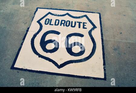 Die historische Route 66 Zeichen. Uns 66. Stockfoto