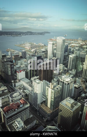 Stadtzentrum von Auckland Luftaufnahme, Neuseeland Stockfoto