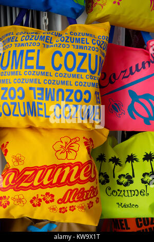 Mexikanische Souvenirs zum Verkauf in San Miguel de Cozumel Cozumel, Mexiko. Stockfoto