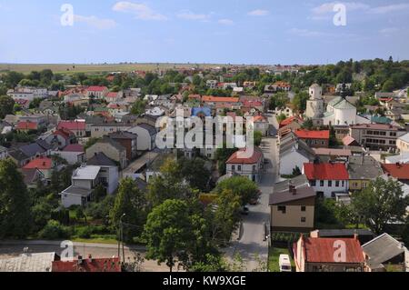 Blick von der Burg Ilza. Ilza, Woiwodschaft Masowien, Polen. Stockfoto