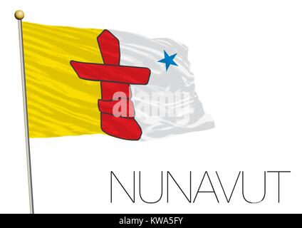 Regionale Flagge Nunavut, Kanada Stock Vektor