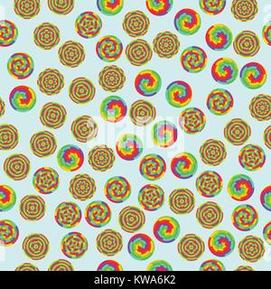 Abstract vector Rainbow farbige Kreise nahtlose Muster Stock Vektor