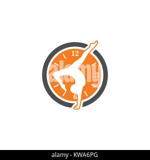 Uhr fitnessraum Vektor logo Stock Vektor