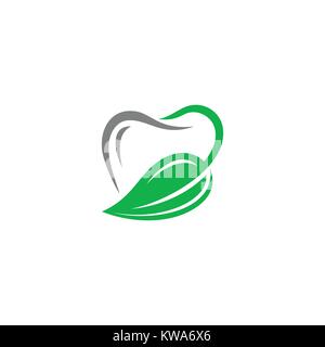 Zahnmedizinische leaf vektor Logo Stock Vektor