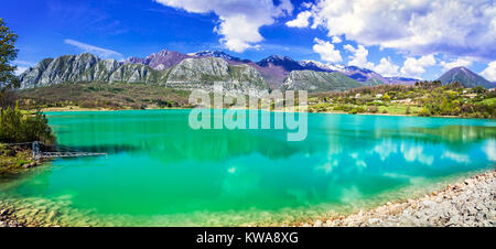 Beeindruckende Castel San Vincenzo, Molise, Italien. Stockfoto