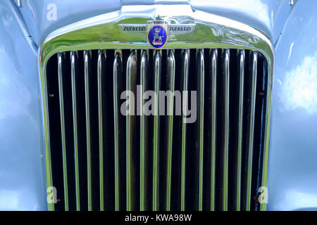 Sunbeam classic car Kühlergrill mit Emblem Stockfoto