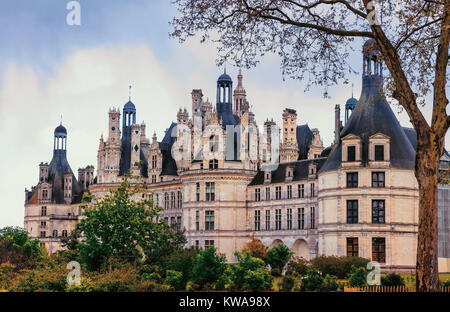 Beeindruckende Schloss Chambord, Loire Tal, Frankreich. Stockfoto