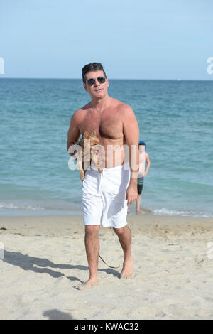 SMG Simon Cowell Lauren Silverman Eric Cowell FLXX Strand Kind Baby 022414 20.JPG Miami, FL - 24. Februar: Neue Eltern Simon Cowell und Lauren Silverman genießen Sie die Miami Beach mit ihren Yorkshire Terrier, Sqiddly und Diddly. Cowell und Silverman begrüßte ihre Sohn am Valentinstag vor 10 Tagen am 24. Februar in Delray Beach, Florida 2014. (Foto durch Stürme Media Group) Personen: Simon Cowell Lauren Silverman Eric Cowell Stockfoto