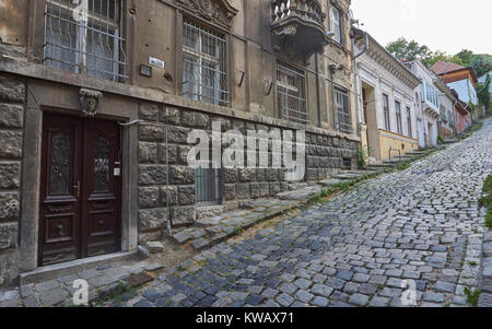 Alte Gül Baba Straße aus der osmanischen Zeit, eine der ältesten und steilsten Straßen in Budapest Stockfoto