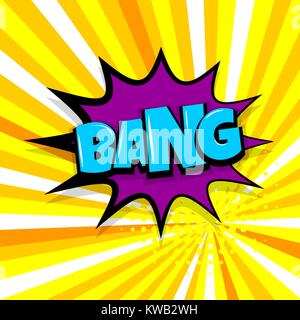 Bang Comic Text radial Hintergrund Stock Vektor