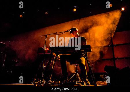 Die Englische elektronische Musik Produzent, Musiker und Sänger James Blake führt ein Live Konzert in Falconer Salen in Kopenhagen. Dänemark, 06.10 2013. Stockfoto