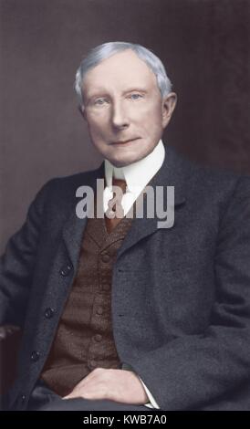 John D. Rockefeller in seinem 70s, zu Beginn seiner langen 'Retirement' aus der Standard Oil Company. Er war der reichste Mann in Amerika und widmete den Rest seines Lebens zu medizinischen und wissenschaftlichen Philanthropie. Studio Portrait, C. 1900, mit digitalen (BSIC 2016 9 14) 7 Kontinente Geschichte/Everett Collection Stockfoto